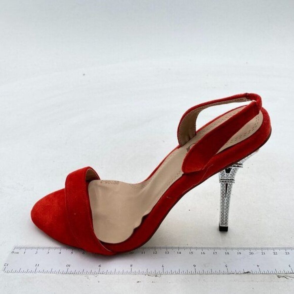Red Open Toe Slingback Sandals High Heel Stiletto Pumps Office Lady Dress Shoes - Picture 1 of 6